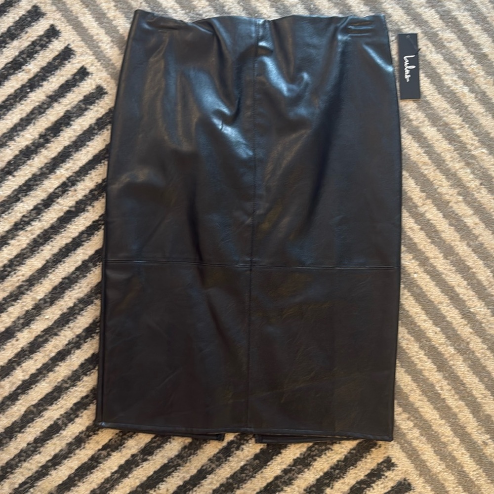Lulus vegan leather midi pencil skirt